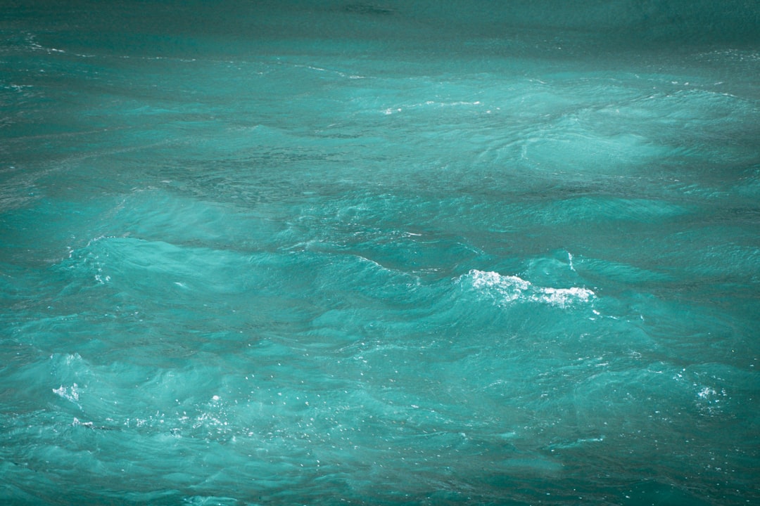 A detailed, close-up photograph of a swirling water eddy, showing the patterns and textures of a moving tide that anglers interpret to find fish.